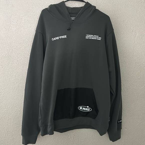 Men’s Brooklyn Cloth Manufacturing Co Hooded Sweatshirt, Olive Green XL Carefree - Picture 1 of 10